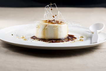closeup of a delicious Creme caramel with caramel topping