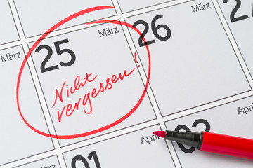 Kalender - 25. März