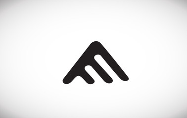 Alphabet letter A black white logo icon design