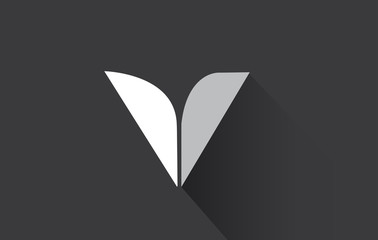 Alphabet letter V long shadow logo icon design