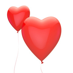 Fototapeta na wymiar Red heart valentine's love balloon 