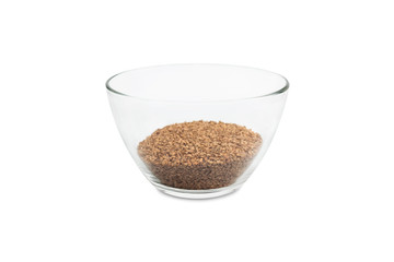 buckwheat in glass transparent bowl
