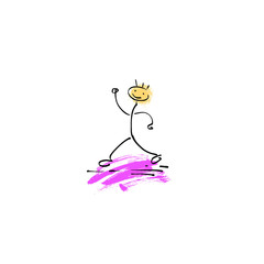 hand drawing sketch doodle human stick figure running man