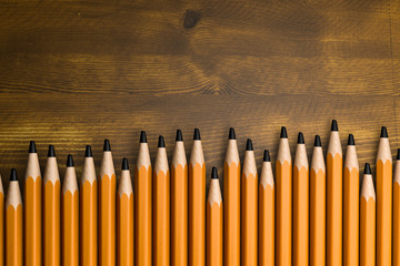 3d illustration colored pencils on table