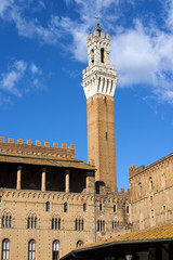 Obraz premium Torre del Mangia (Tower of Mangia) 1348. City of Siena, Tuscany, Ita