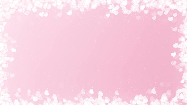 Abstract saint valentines day rose background. Computer generated seamless loop video frame with flying hearts.