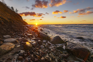 Obraz premium sea landscape, stormy evening at the seaside