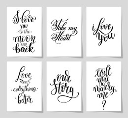 6 hand written lettering positive quote about love