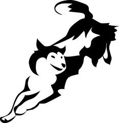 Border collie - stylized vector illustration