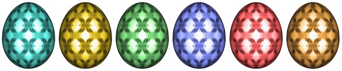 3D Bild Ostereier bemalt