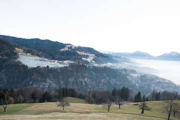 Nebelgrenze am  Vorarlberger Rheintal
