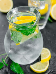 Rustic slate slab with Lemonade (with Balm) (selective focus)
