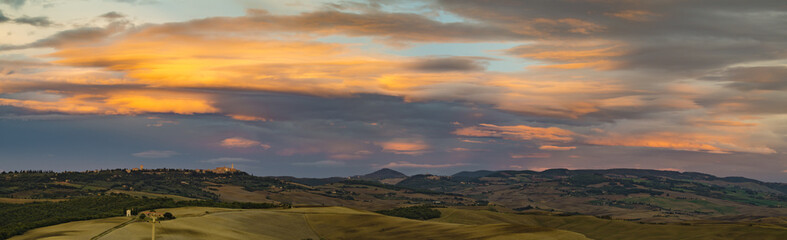 dramatic red sky during sunset