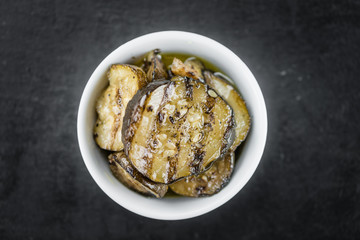 Portion of Zucchinis (grilled) (selective focus)