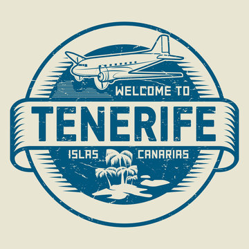 Stamp with the text Welcome to Tenerife, Canary Islands