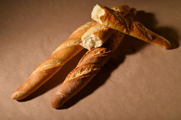 Very appetizing freshly baked French baguette