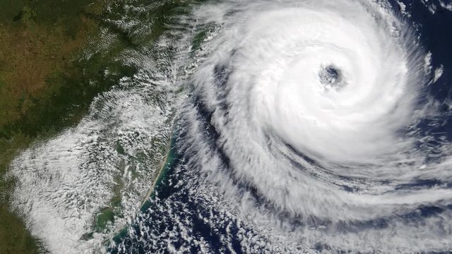 Hurricane storm, tornado, satellite view. Elements of this image furnished by NASA