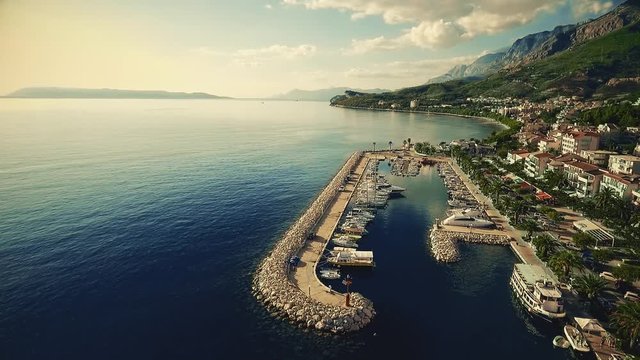 Tucepi port aerial