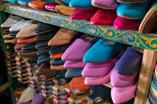 various moroccan leather shoes
