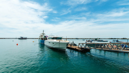 Fototapeta na wymiar Luxury yacht in Thailand harbor