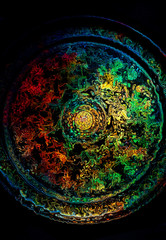 Obraz na płótnie Canvas color abstract circle mandala on black background.