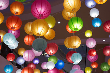 sea of colorful lanterns