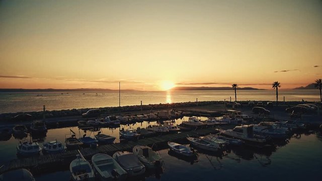 Tucepi sunset aerial