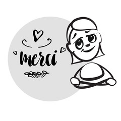 Strichmännchen Serie Emotionen - Frau Danke