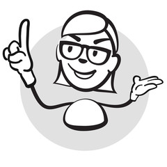 Strichmännchen Serie Emotionen - Frau zeigefinger