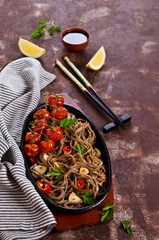 Buckwheat noodles with vegetables