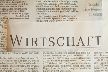 Tageszeitung &Uuml;berschrift  Wirtschaft