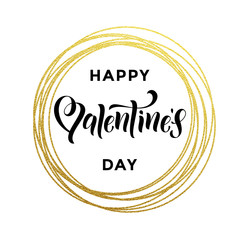 Valentine day gold love heart glitter greeting card