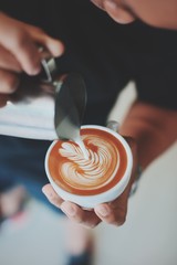 coffee latte art in coffee shop