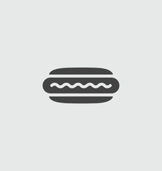 Hot dog, vector sign flat illustration icon.