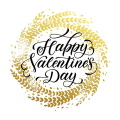 Valentine day gold love heart glitter greeting card