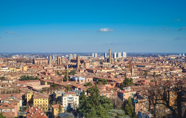 Fototapeta premium Bologna cityscape viewed from the hill at south of the city