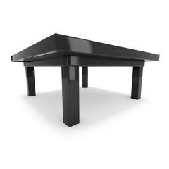Black Table. 3D render isolated on white. Platform or Stand Illustration. Template for Object Presentation.