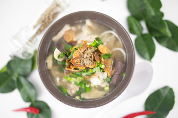Vietnamese Rice Noodle Soup with pork spare ribs - 134016216