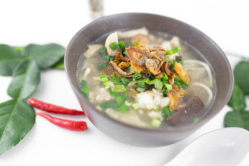 Vietnamese Rice Noodle Soup with pork spare ribs - 134016274