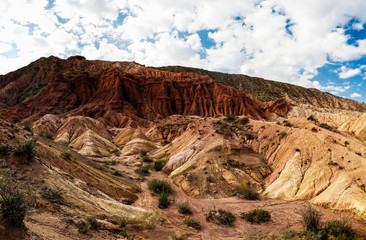 Panorama of Skazka aka Fairytale canyon, Issyk-Kul, Kyrgyzstan