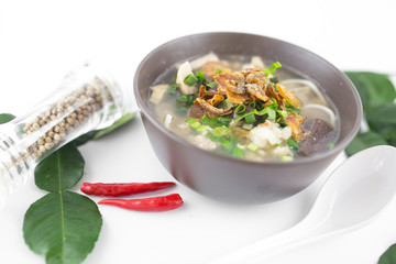 Vietnamese Rice Noodle Soup with pork spare ribs - 134016808