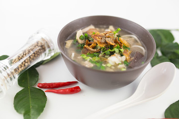 Vietnamese Rice Noodle Soup with pork spare ribs - 134016817