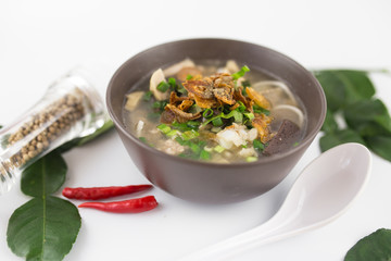 Vietnamese Rice Noodle Soup with pork spare ribs - 134016834