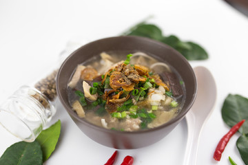 Vietnamese Rice Noodle Soup with pork spare ribs - 134016864