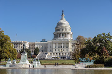 View of Capitol building in Washington DC, home of US Congress