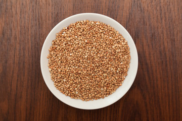White bowl filled with buckwheat