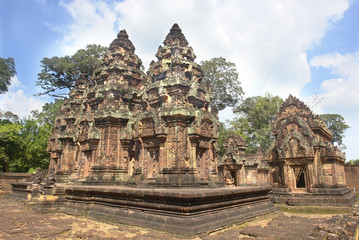 Fototapeta na wymiar Banteay Srei - temple dedicated to the Hindu god Shiva, located in the area of Angkor in Cambodia 