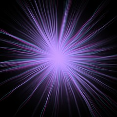 Soft violet rays star object in dark space