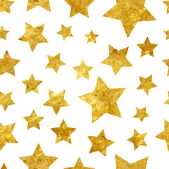 Golden stars seamless pattern background