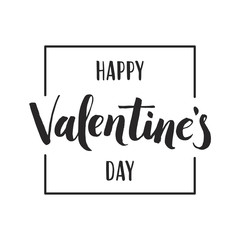 Valentines day lettering for greeting card. Vector holiday design on white background